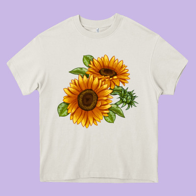 Soraya Sunflower Heavy Core Tee Designed By Lillyallendesigns