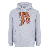 Heather Grey cancer high heels Heavyweight Hoodie - MaliasSmallBusiness