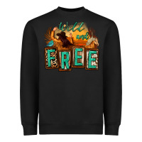 Black wild and free cowgirl horse desert Heavyweight Sweatshirt - Zillion Design Studio