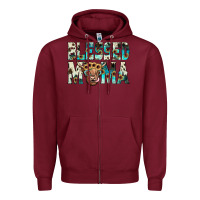 Burgundy blessed mama Zipper Hoodie - JahusDesignShop