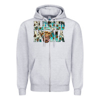 Heather Grey blessed mama Zipper Hoodie - JahusDesignShop