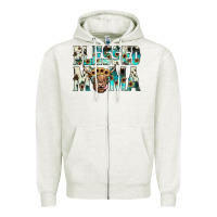 Oatmeal Heather blessed mama Zipper Hoodie - JahusDesignShop