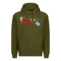 Army Green Lgbtq Peace With Daisy Premium Hoodie - BundleAndBundleShop