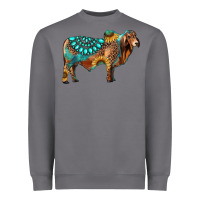 Storm brahman bull gemstone turquoise and sunflower Heavyweight Sweatshirt - RanaPortraitStore