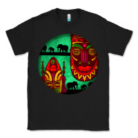 Black african masks round earrings 3 Classic Tee - BundleAndBundleShop
