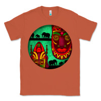 Copper african masks round earrings 3 Classic Tee - BundleAndBundleShop
