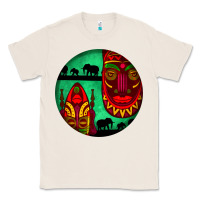 Natural african masks round earrings 3 Classic Tee - BundleAndBundleShop