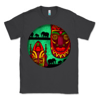 Smoke african masks round earrings 3 Classic Tee - BundleAndBundleShop