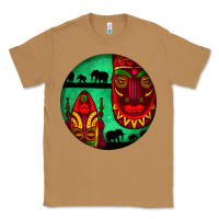 Toasted Coconut african masks round earrings 3 Classic Tee - BundleAndBundleShop