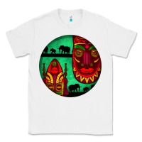 White african masks round earrings 3 Classic Tee - BundleAndBundleShop