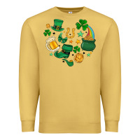 Antique Gold st. patrick heart doodle Premium Sweatshirt - MaliasSmallBusiness
