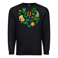 Black st. patrick heart doodle Premium Sweatshirt - MaliasSmallBusiness