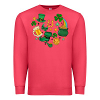 Cardinal st. patrick heart doodle Premium Sweatshirt - MaliasSmallBusiness