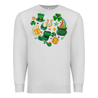 Dove Grey st. patrick heart doodle Premium Sweatshirt - MaliasSmallBusiness