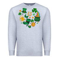 Heather Grey st. patrick heart doodle Premium Sweatshirt - MaliasSmallBusiness