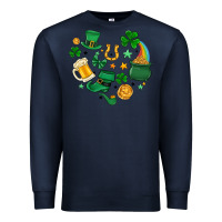 Navy st. patrick heart doodle Premium Sweatshirt - MaliasSmallBusiness