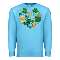 Ocean Blue st. patrick heart doodle Premium Sweatshirt - MaliasSmallBusiness