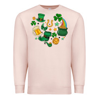 Pale Pink st. patrick heart doodle Premium Sweatshirt - MaliasSmallBusiness
