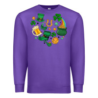 Purple st. patrick heart doodle Premium Sweatshirt - MaliasSmallBusiness