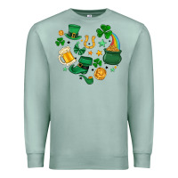 Seafoam st. patrick heart doodle Premium Sweatshirt - MaliasSmallBusiness