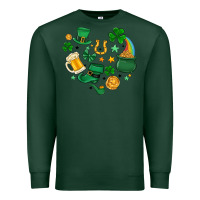 Sports Green st. patrick heart doodle Premium Sweatshirt - MaliasSmallBusiness
