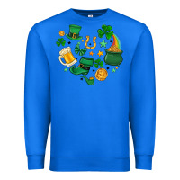 True Royal st. patrick heart doodle Premium Sweatshirt - MaliasSmallBusiness