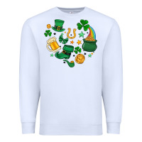 White st. patrick heart doodle Premium Sweatshirt - MaliasSmallBusiness