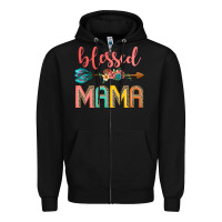 Black blessed mama Zipper Hoodie - JahusDesignShop