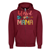 Burgundy blessed mama Zipper Hoodie - JahusDesignShop