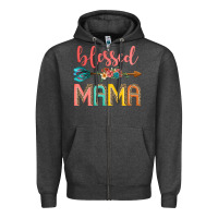 Charcoal Heather blessed mama Zipper Hoodie - JahusDesignShop