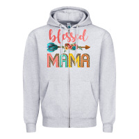 Heather Grey blessed mama Zipper Hoodie - JahusDesignShop