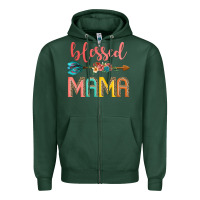 Sports Green blessed mama Zipper Hoodie - JahusDesignShop