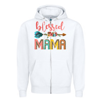 White blessed mama Zipper Hoodie - JahusDesignShop