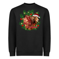 Merry Christmas Brahman Bull Heavyweight Sweatshirt | Teevron