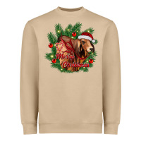 Mushroom merry Christmas brahman bull Heavyweight Sweatshirt - RanaPortraitStore