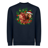 Navy merry Christmas brahman bull Heavyweight Sweatshirt - RanaPortraitStore