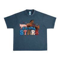 Midnight Navy Horse pig chicken with oh my stars Urban Heavy Tee - Neo Western