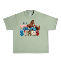 Oil Green Horse pig chicken with oh my stars Urban Heavy Tee - Neo Western