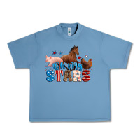 Pebble Blue Horse pig chicken with oh my stars Urban Heavy Tee - Neo Western