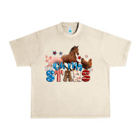 Sandshell Horse pig chicken with oh my stars Urban Heavy Tee - Neo Western
