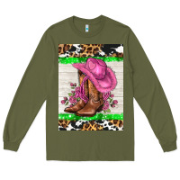 Army Green cowgitl hat and roses Long Sleeve Tee - AdoDesignShop