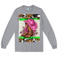 Heather Grey cowgitl hat and roses Long Sleeve Tee - AdoDesignShop