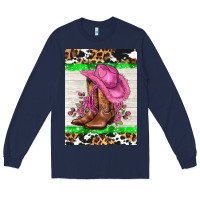 Navy cowgitl hat and roses Long Sleeve Tee - AdoDesignShop