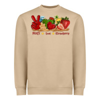 Mushroom peace love strawberry with summer Heavyweight Sweatshirt - texasbilliewilder