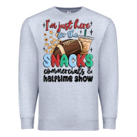 Heather Grey im just here for the snacks commercials and  halftime show Premium Sweatshirt - MaliasSmallBusiness