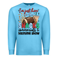 Ocean Blue im just here for the snacks commercials and  halftime show Premium Sweatshirt - MaliasSmallBusiness