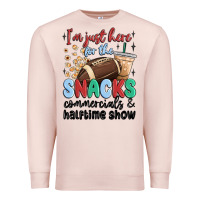 Pale Pink im just here for the snacks commercials and  halftime show Premium Sweatshirt - MaliasSmallBusiness