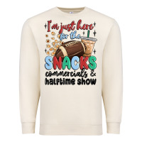 Sandshell im just here for the snacks commercials and  halftime show Premium Sweatshirt - MaliasSmallBusiness