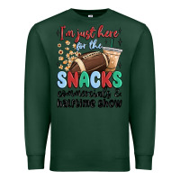 Sports Green im just here for the snacks commercials and  halftime show Premium Sweatshirt - MaliasSmallBusiness
