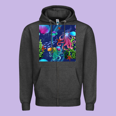Undersea Zipper Hoodie Designed By Bundleandbundleshop